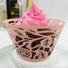 bomboniere torta nuziale filigrana Taglio laser Pizzo Cup Cake Wrapper Involucri per cupcake per la decorazione della festa di compleanno di nozze 12pz per lotto