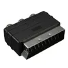 FREESHIPPING 20 دبابيس SCART التوصيل ذكر إلى 3 RCA أنثى AV التلفزيون الصوت محول الفيديو تحويل IN