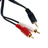 Freeshipping Gold überzogene 3M Stereo-Audio-3,5-mm-Klinkenstecker zu AV 2RCA Audio 3,5-mm-zu-2-Cinch-Kabelanschluss