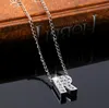 vente nouvel alliage diamant inscription ornements A-Z simple 26-lettre collier femme WFN004 (avec chaîne) mélanger l'ordre 20 pièces beaucoup