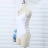 Beyaz Kadın Mayo Oymak Kadın Tek parça Mayo Sutyen Yastıklı Kadın Monokini Bodysuit mayolar ücretsiz kargo