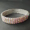 12 stuks lot 4 rij kristal diamante strass elastische bruidsbangband armband rek hele bruiloft accessoires voor vrouwen331N