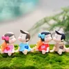 Resin Cute Bow Lovers Couples Garden Decoration Figurine Miniatures Fairy Garden Moss Terrariums Crafts Home Micro Landscape