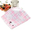 Baby Newborn Cartoon Print Cotton Towels Soft Comfortable Infant Double-layer Kerchief Square Towel with Hooks