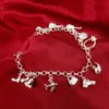 925 posrebrzana bransoletka pasuje kobiety z wielu słodkie wisiorki łańcuchy podstawowe słodkie wisiorek łańcuchy bransoletki bransoletki bransoletka