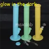 hookahs Unbreakable Promotional Silicone Smoke Pipe Glass Water Bong Big Heady Oil Rig Burner Pipes glow in the dark