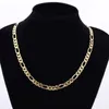 Mens 24k Real Yellow Solid Gold GF 8mm Italien Figaro Link Chain Collier 24 Pouces