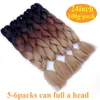 Cheap Price Ombre Braiding Hair braid 24inch High Temperature Fiber ombre braiding hair Extension yaki style thick synthetic hair bundles