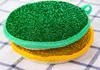 安価な色の丸い形のダブルサイドノンスティックオイルキッチンスポンジ皿スクラバーパッド洗浄清掃ツール4981292
