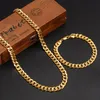 Mujeres para hombre 14k Amarillo sólido Fino Gold Fino Miami Cuban Link Pulsera Collar Cadena Conjuntos SJJ [[OMG