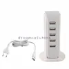 20W 4a 5 portar USB-väggladdare US EU-UK-kontakten AC Power Universal Laddningsadapter för iPhone Samsung HTC LG Smartphone