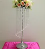 Crystal Table Centerpiece Silver Metal Floor Centerpiece Wedding Road Lead Wedding Event Decoration Flower Stand H/70cm LLFA