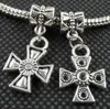 100 stks Gemengde Tibetaanse zilveren legering Cross Charms Hanger Dangle Beads Fit Europese Sieraden Maken Armband