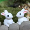 Fairy Garden Miniature rabbit bunny garden decorations white color artificial mini rabbits resin crafts bonsai decors