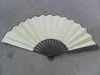 Latest Blank White Large Folding Silk Hand Fan Two-color Men Fans Traditional crafts Chinese Fan DIY Fine Art Painting Programs 1pcs