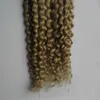 Micro Loop Human Hair Extensions 100g 1gs 100s Ombre Hair Extensions T1B613 Virgin Brazilian Curly Micro Beads Hair Extensions1434618