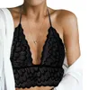 All'ingrosso-Donne Hollow Crop Top Bralette in pizzo Bianco traslucido Biancheria intima Sheer Lace Strap Lingerie Reggiseno Top Bustier Sexy Crop Top Fanoni