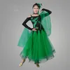 Adulte / Femmes Robe De Danse De Robe Moderne Valse Compétition Standard Robe De Danse Sexy Sans Bretelles Robe Strass Brodée 4Color Vert