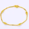 Damen-/Mädchen-Handgelenk-Armband, Box-Kette, 24 Karat Gelbgold gefüllt, massives Armband, klassisches Zubehör für kleine Handgelenke, 18 cm lang