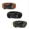 auto rescate de emergencia pulseras pulsera de la supervivencia del paracord silbato al aire libre del encanto de la supervivencia del ejército kit de cuerda pulsera hecho a mano pulsera