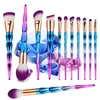 12 pcs Diamante Maquiagem Profissional Brushes Set Beleza Cosméticos Eyeshadow Lip Powder Rosto Pinceis Ferramentas Kabuki Kits de Escova