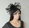 Ny Color ArrivalBig Crin Fascinator Sinamay Fascinator med fjäderblommor för Melbourne Cupweddingraces7962897