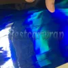 Envoltórios azuis do vinil holográfico do cromo para envoltório do carro das tampas com bolha de ar livre do arco-íris do arco-íris de cromo do cromo 1.52x20m / rolo 5x67ft