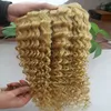 Blondes brasilianisches Haar verworrene lockige menschliche Haarbündel 100g 1 stücke Blondes Haar mit nicht remy Weaving
