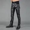 Мужские корейские бархатные утепленные тонкие модные брюки зимние высококачественные тонкие специальные брюки мужские для выступлений для певцов, танцоров, сценических ночныхc314P