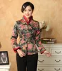 Damenjacken Großhandel - Hellgrüner traditioneller chinesischer Stil Damenjacke mit V-Ausschnitt und Blumenmantel, Damenjacke, Größe S M L XL XXL