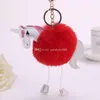 Flamingo Plush Keys Ringväska Hängsmycke Häst Keychain Cartoon Key Kedja 27 färger C2350