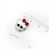 Whole 50pcs zinc alloy Halloween skull with bow tie 8mm slide Charms DIY Accessories Fit 8mm Pet Collars wristband SL1651466982