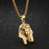 Vintage Retro Men Necklaces Egyptian Pharaoh Pendants Chain Necklace Masquerade Party Stainless Steel Jewelry Birthday Gift for Boyfriend