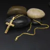 Mannen Rvs Vergulde Jesus Cross Hanger Kettingen 24inhces Cubaanse Ketting Mode Rock Punk Sieraden