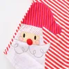 Baby Girls Christmas Deer Santa Claus Dress Cartoon Barn Stripe Princess Dresses Xmas Kids Kostym C2573