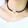 Everfast 10pc/lot big v shape Choker Necklaceブラックショートレザーロープシンプルなチョーカーカラーネックレス