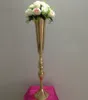 88 cm / 34.6 "Wedding Road Lead Flower Shelf Gold Table Stand for Wedding Centice Centice Decoration Flower Vaas Column ZA4590