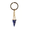 Stone key chain Natural Stone lapis lazuli opalite Key Chains with Women Purple Crystal Keychain Christmas Gift