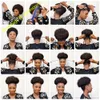 Short high sports ponytail Hair Extension Women's Clip in short afro Puff curly drawstring ponytails indian remy hairpieces 140g