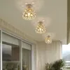 Loft Vintage Stijl Smeedijzer Hoge Kwaliteit K9 Crystal Plafondlamp AC85-265V voor Corridor Lamp Balkon Keuken LED-lamp