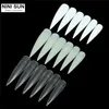 Hela 500st Stiletto Long False Fake Nails Tips Manicure Artificial Nails Salong Half Cover Tips White Clear NaturalBeige 5656829