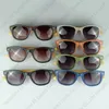 LOGO Engraved Available Wood Sunglasses Designer Natural Bamboo Sunglass Eyewear Glasses Style Hand Made Wooden Temple Plastic Frame 8 Color