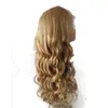 Honey Blonde Full Lace Wig Human Hair Loose Wave Virgin Brazilian Wavy Lace Front Human Hair Wig With Bangs Baby Hair Color 2719135188550