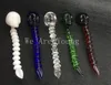 Skull Glass Dabber Glass Carb Cap Crossbones style Dabber With 5 Colors 5 Inches length For Quartz Bangers Nails