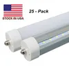 8ft LED Tube Single Pin FA8 T8 LED Tubes Light 8 ft 8Feet 45W LED Luci Tube Lamp SMD2835 AC85-265V Stock negli Stati Uniti