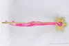 Princess Gold snowflake Fairy cartoon Rhinestones magic wand with Ribbon for baby girls C1634