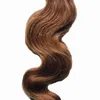 Extensiones brasileñas del pelo de la cinta de la trama de la piel del pelo de la onda del cuerpo 20 piezas 7A 50g #4 Extensión del cabello humano de la cinta marrón oscuro