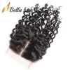 Brazilian Virgin Human Water Wave Swiss Lace Closure With Baby Hair Natural Black Wet and Wavy 4x4