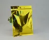 12x20 cm 100pcslot Gold Aluminium Foil Plastic Ziplock Bag aluminiserade Mylar Coffee Bean Golden Pouchreopenable Metallic Peanut S9974043