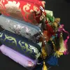 Waterproof Tassel Zipper Gift Bag Women Cosmetic Jewelry Storage Pencil Pouch Silk Brocade Makeup Purse Packaging